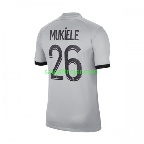 Paris Saint-Germain PSG Mukiele 26 Fodboldtrøjer Udebanesæt 2022/23 Kort ærmer Paris Saint-Germain PSG Mukiele 26 Fodboldtrøjer Udebanesæt 2022/23 Kort ærmer
